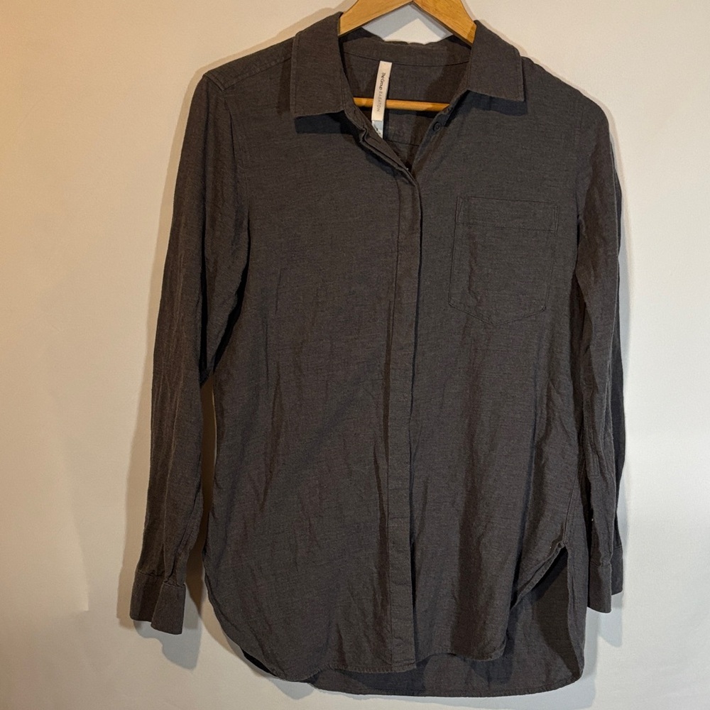 Babaton Charcoal Gray Button-Up Shirt